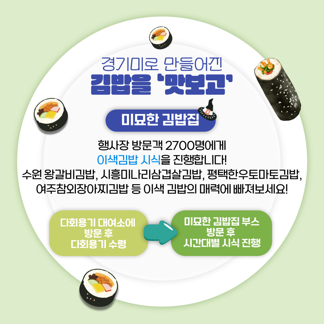 보고! 먹고! 즐기는! 맛 페스티벌! 2024 경기미 김밥 페스타